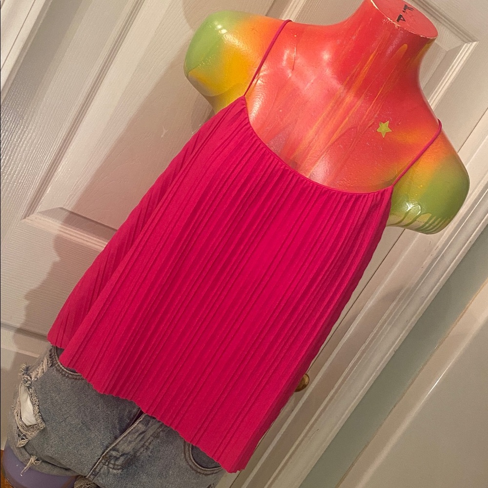 a new day Vibrant Hot Pink Pleated Camisole